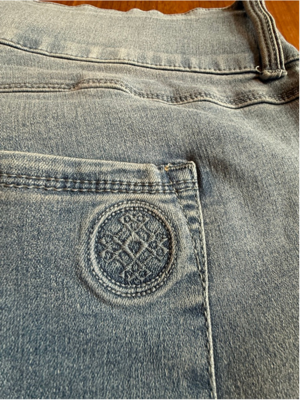 Laurie Felt Plus Light Wash Blue Silky Denim Capri Petite Plus Size 3XP - Picture 11 of 14
